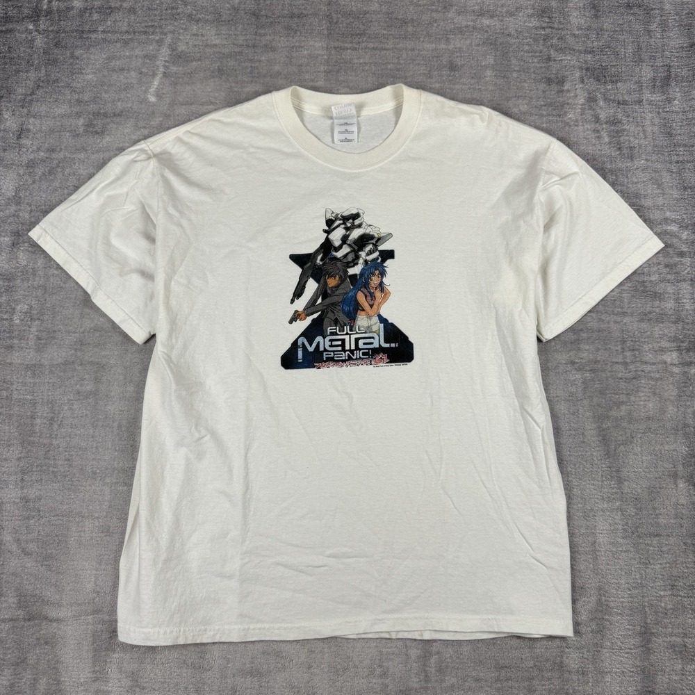 Vintage Full Metal Panic Shirt Mens XL White Anime Promo ADV Films Y2K 2002